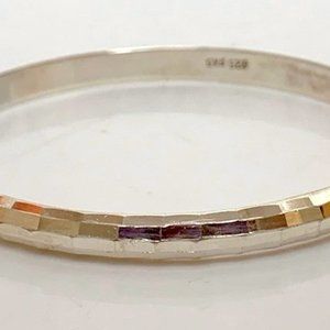 *Vintage Sterling Silver Hammered Bangle Bracelet